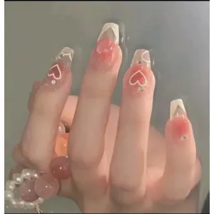 빠른배송! 하트 핑크 프랑스 네일팁